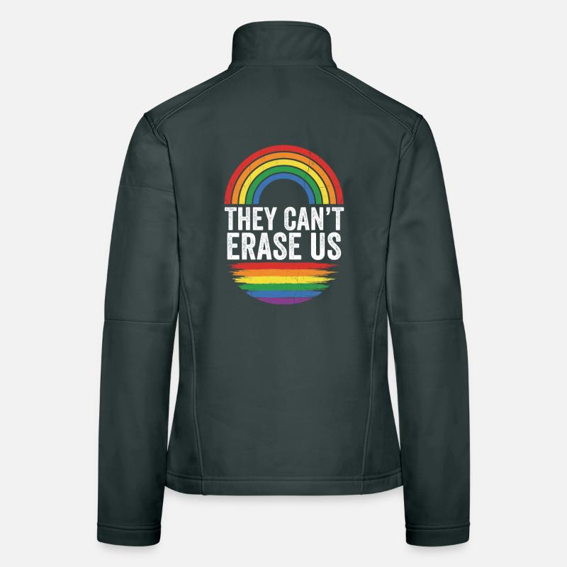 Pride Month LGBTQ - They Can't Erase Us Women's Softshell Jacket