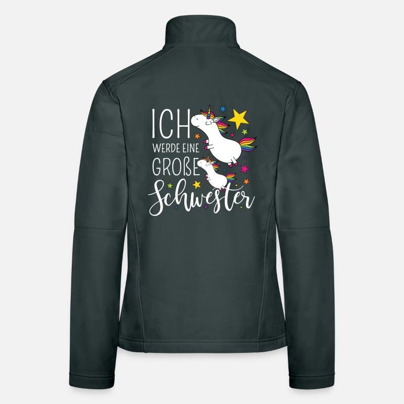 Große Schwester Einhorn Einhörner Geschwister Frauen Softshelljacke