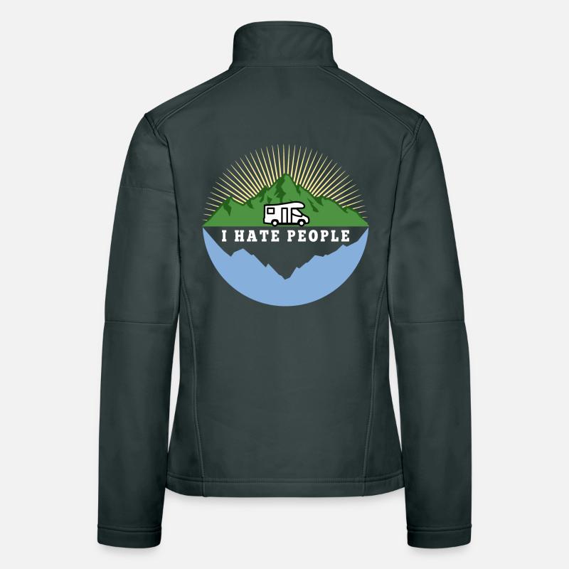 I hate people - Camping Natur Einsamkeit Frauen Softshelljacke