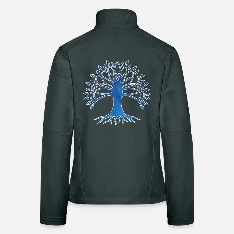 Arbre de vie et ciel étoilé Veste en tissu softshell Femme