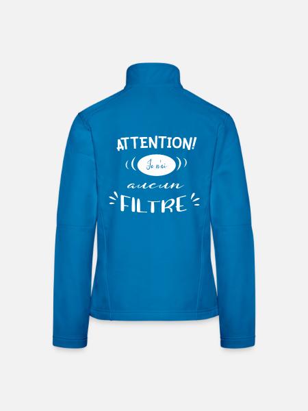 Attention sans filtre - Veste en tissu softshell Femme - noir - Dos
