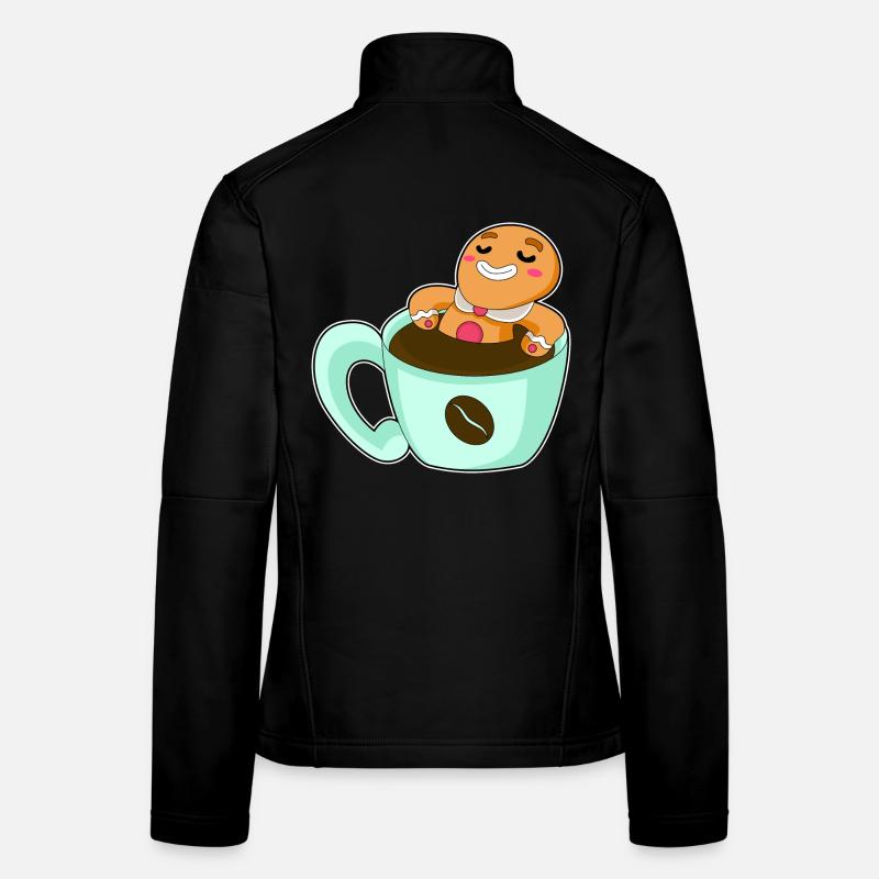 Gingerbread Man Café de Noël Veste en tissu softshell Femme