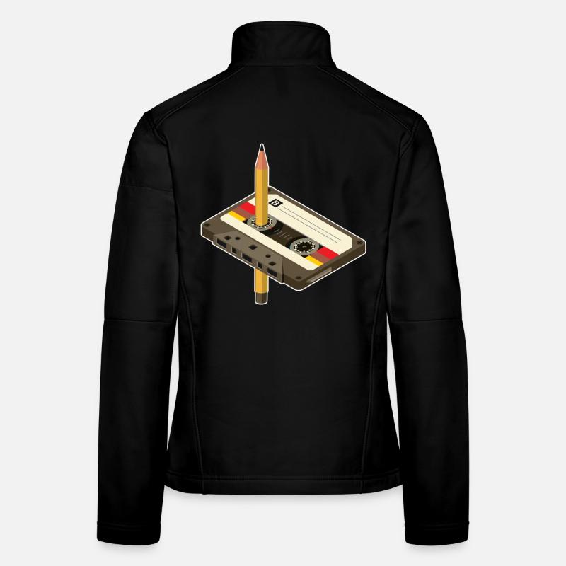 Vintage Kassette mit Bleistift-Design Frauen Softshelljacke