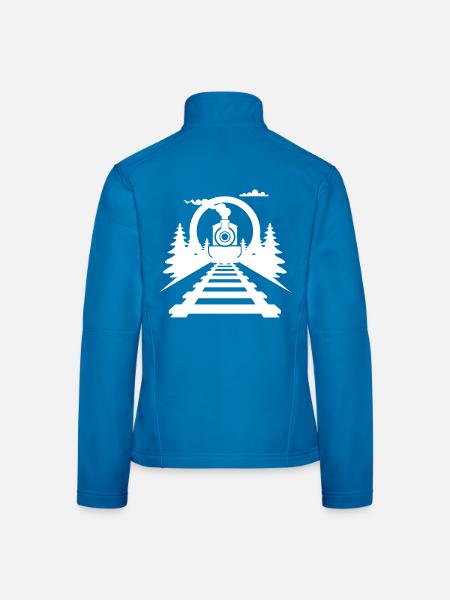 Eisenbahn - Frauen Softshelljacke - Schwarz - Hinten