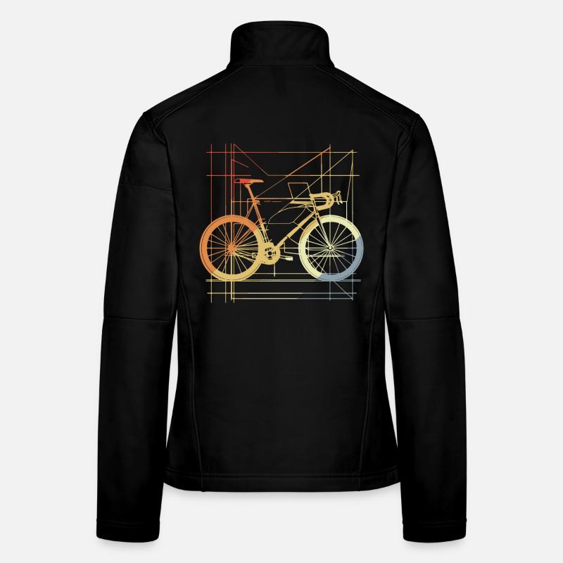 Dessin de vélo rétro Veste en tissu softshell Femme