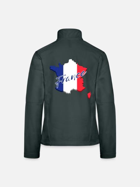 Flagge Frankreichs, französischer Stolz - Frauen Softshelljacke - Schwarz - Hinten