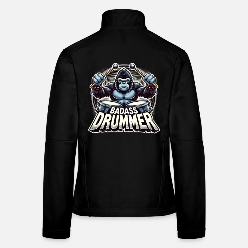 Badass Drummer Gorilla Cool Gift Veste en tissu softshell Femme