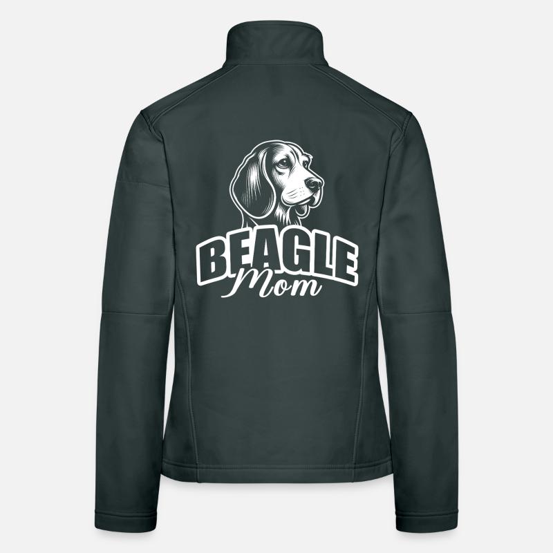 "Beagle Mom" mit Hundekopf Frauen Softshelljacke