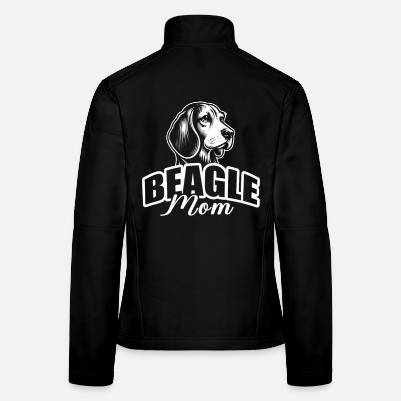 "Beagle Mom" mit Hundekopf Frauen Softshelljacke