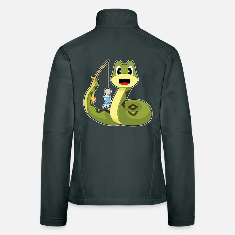 Pêche au poisson pêcheur serpent Veste en tissu softshell Femme