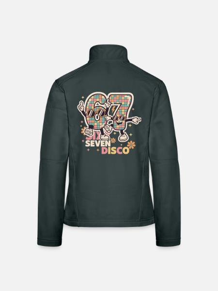 67 Six Seven Funny Italy Retro Disco Ball - Women's Softshell Jacket - black - Back