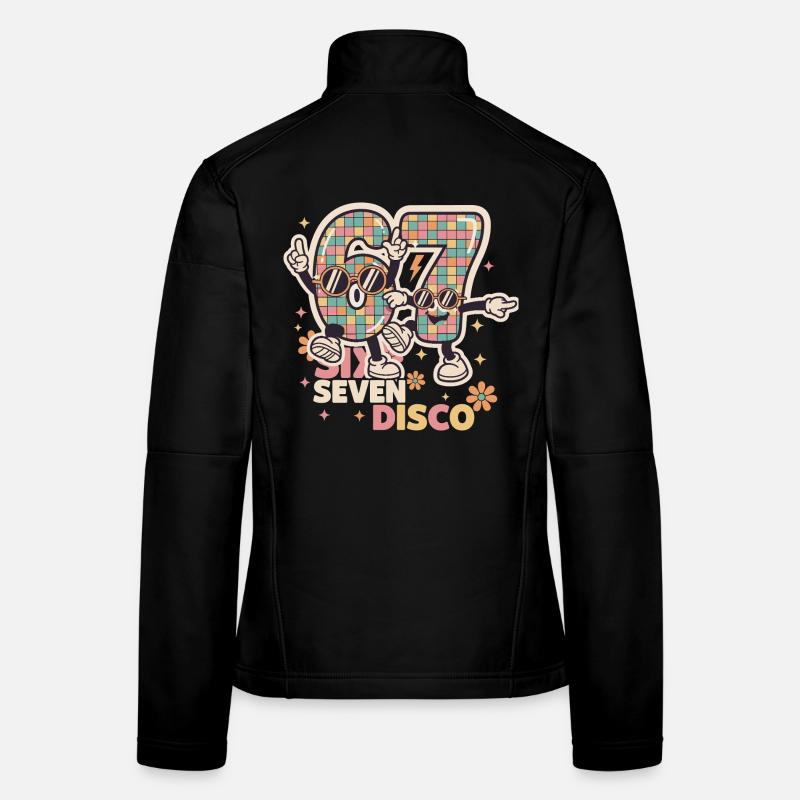67 Six Seven Lustiges Italien Retro Discokugel Frauen Softshelljacke