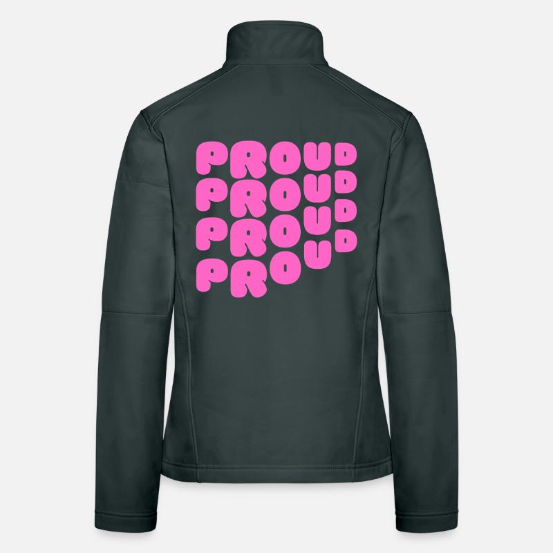 Pride / CSD / LGBTQ+ Design "PROUD" Women's Softshell Jacket