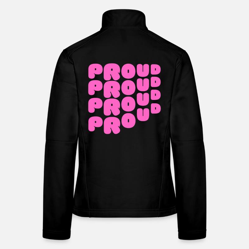 Pride / CSD / LGBTQ+ Design "PROUD" Frauen Softshelljacke