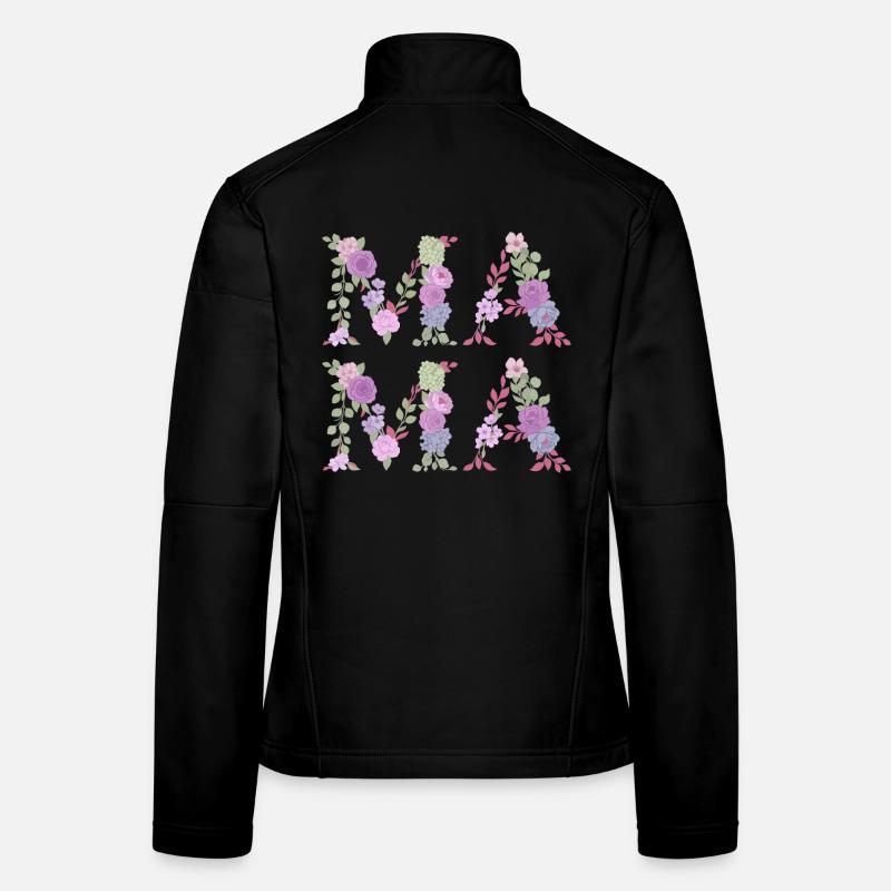 Mama Blumen Floral Schrift Beste Mutter Muttertag Frauen Softshelljacke