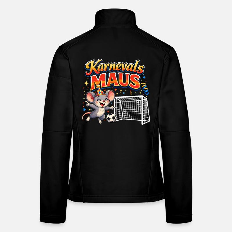 Karnevalsmaus Fußball Kostüm Geschenk Süß Niedlich - Frauen Softshelljacke - Schwarz
