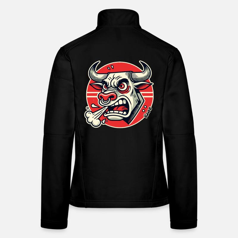 Logo rétro du Taureau en Colère Veste en tissu softshell Femme