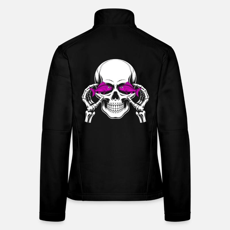 Totenkopf mit Fisch Frauen Softshelljacke