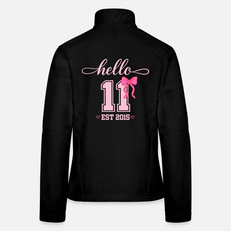 Hello 11 Est 2015 Coquette Schleife Mädchen Geburt Frauen Softshelljacke