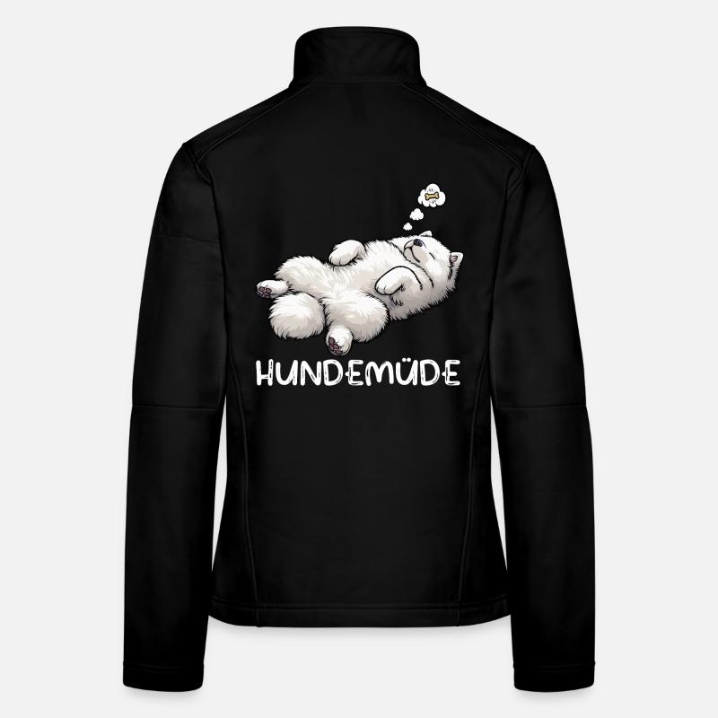 Chien Fatigué Samoyède Propriétaire Samoyède Chien Samoyède Veste en tissu softshell Femme