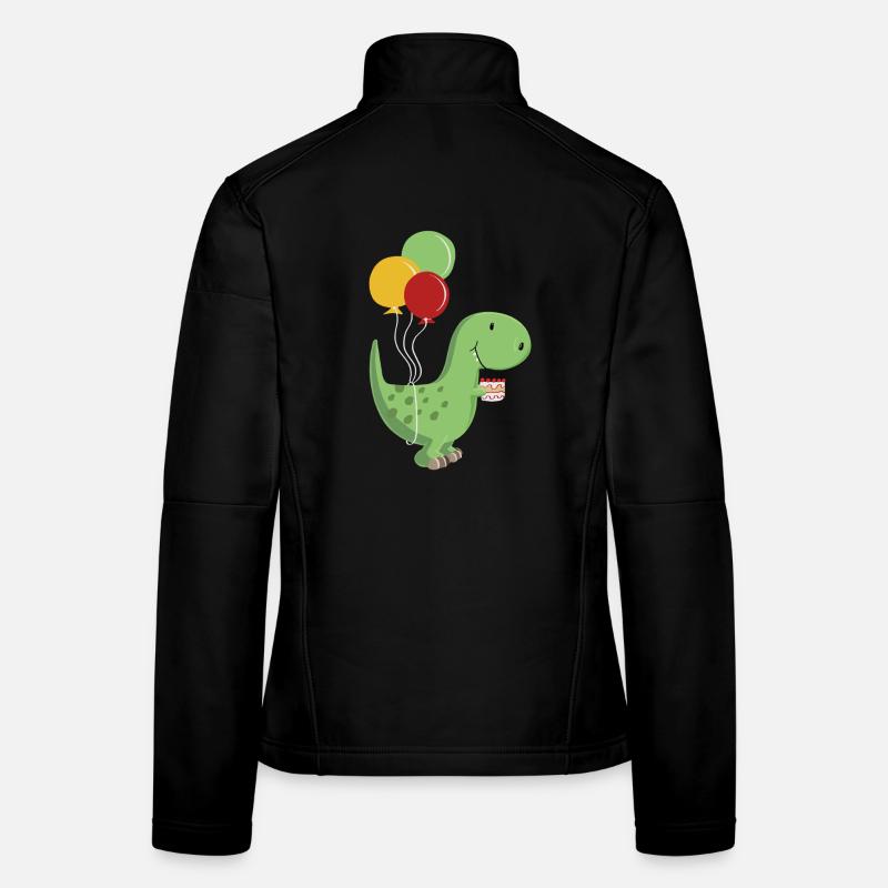 Happy Birthday -Geburtstag Junge T Rex Dinosaurier - Frauen Softshelljacke - Schwarz