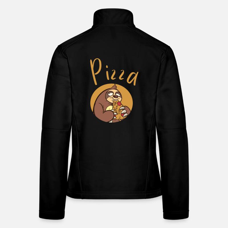 Lustiger Sloth mit Pizza Frauen Softshelljacke