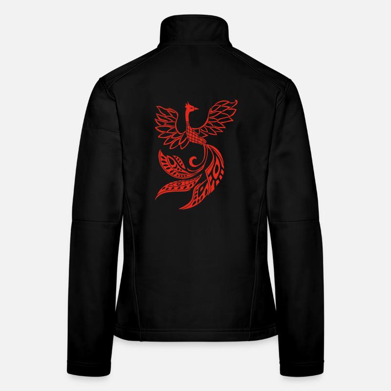 Red phoenix bird Women's Softshell Jacket