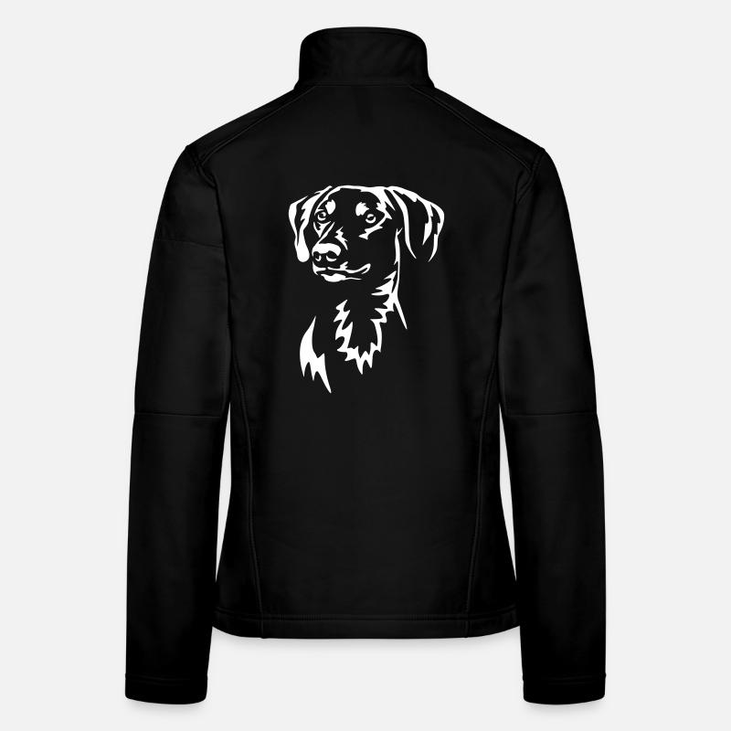 Deutscher Pinscher Kopf "Black Edition" - Frauen Softshelljacke - Schwarz