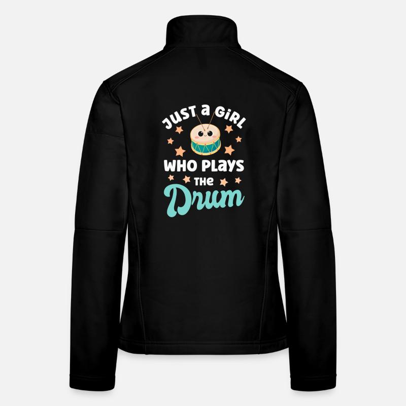 Trommel Trommelspielerin - Frauen Softshelljacke - Schwarz