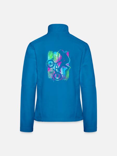 Tropisches Bmx Fahrrad mit Palmen - Retro Bmx Rad - Frauen Softshelljacke - Schwarz - Hinten