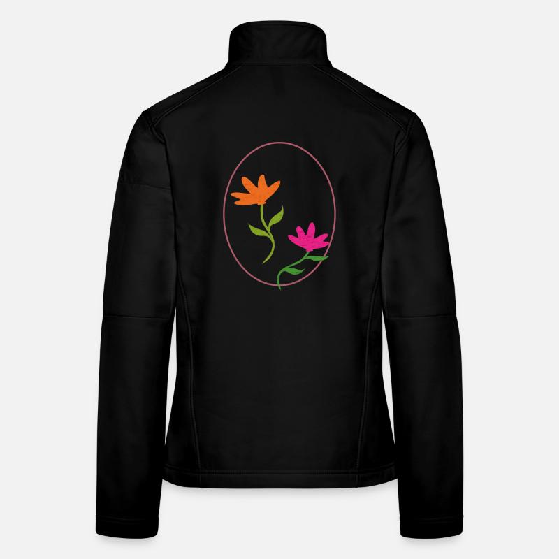 Œuf de Pâques à deux fleurs Veste en tissu softshell Femme