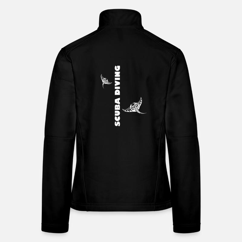 Scuba Diving Manta Rays - Women's Softshell Jacket - black