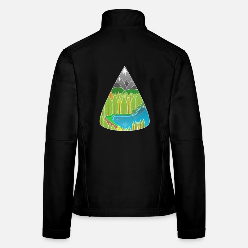 Alps Mountain Lake Forest Magic - Women's Softshell Jacket - black