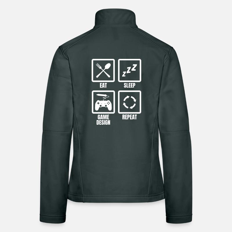 Manger le sommeil Conception du jeu Répéter Veste en tissu softshell Femme