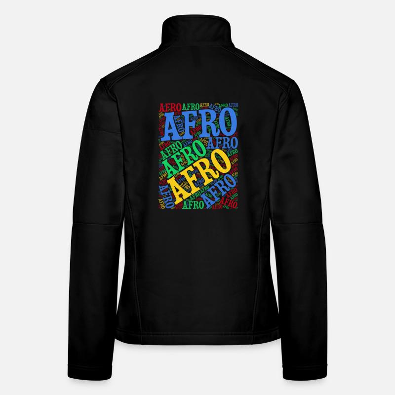 t-shirt Afro word cloud t-shirt gift idea Women's Softshell Jacket
