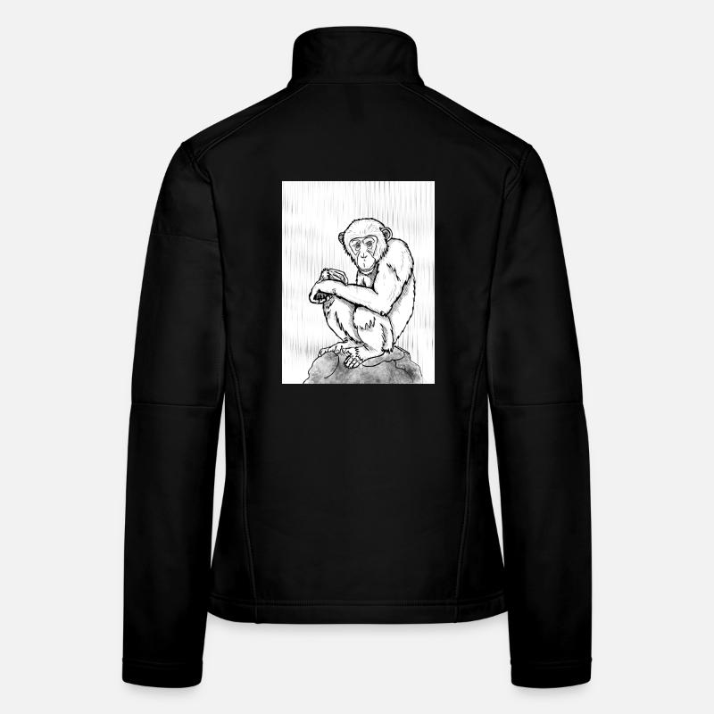 Nachdenklicher Schimpanse Frauen Softshelljacke