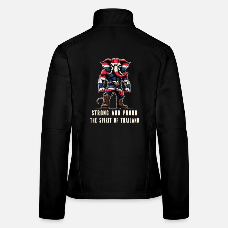 Drapeau de la Thaïlande, éléphant Veste en tissu softshell Femme