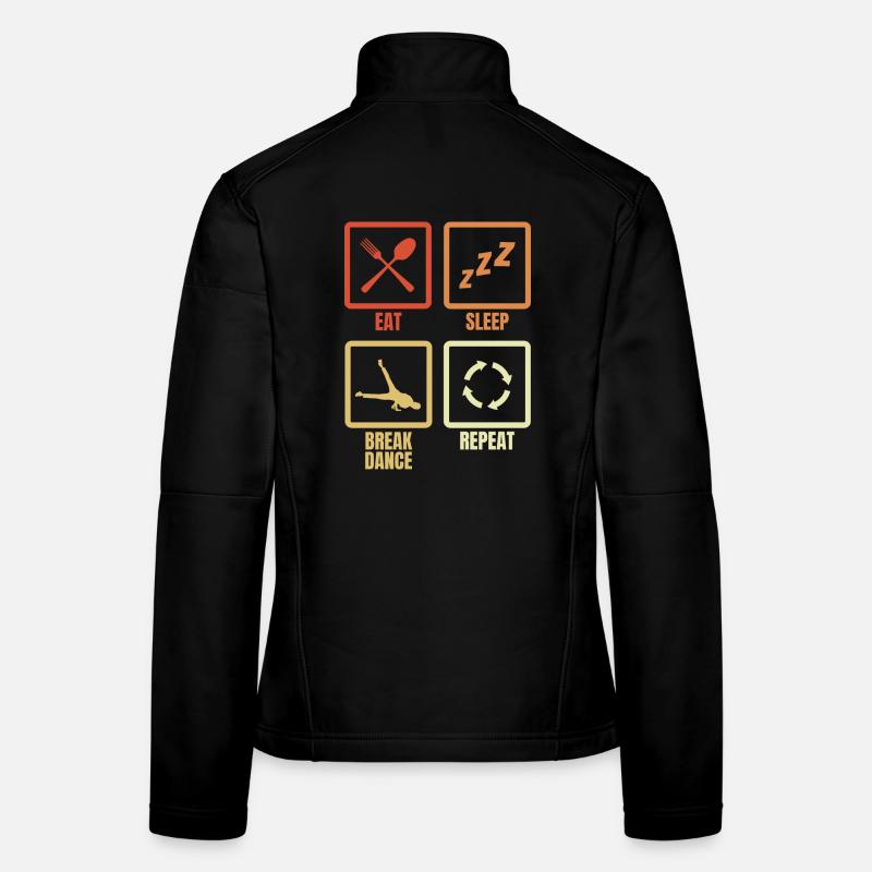 Manger, dormir, faire du breakdance, répéter Veste en tissu softshell Femme
