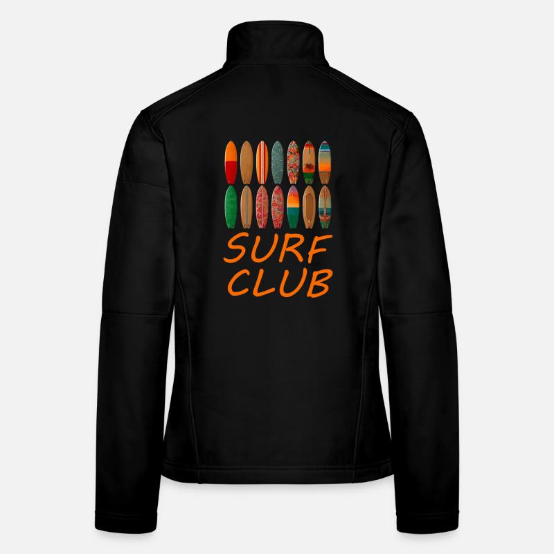 Surf Club Planche de surf Design Veste en tissu softshell Femme