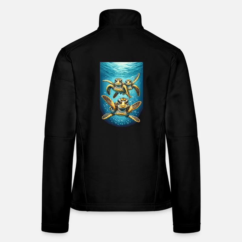 Turtle Abstraction Unterwasserdesign Frauen Softshelljacke
