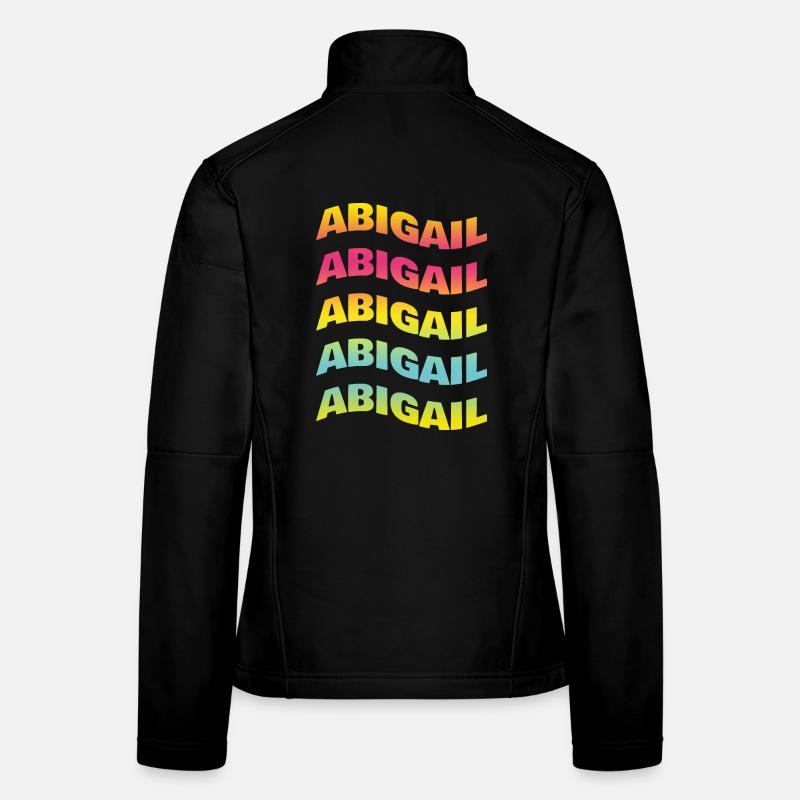 Abigail t-shirt text wave effect wave effect Women's Softshell Jacket