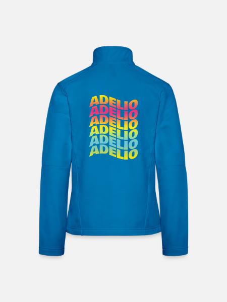 t-shirt Adelio text wave effect wave text - Women's Softshell Jacket - black - Back