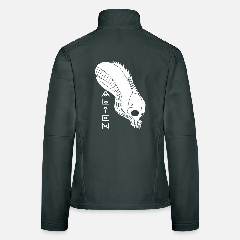White Alien Skull Women's Softshell Jacket