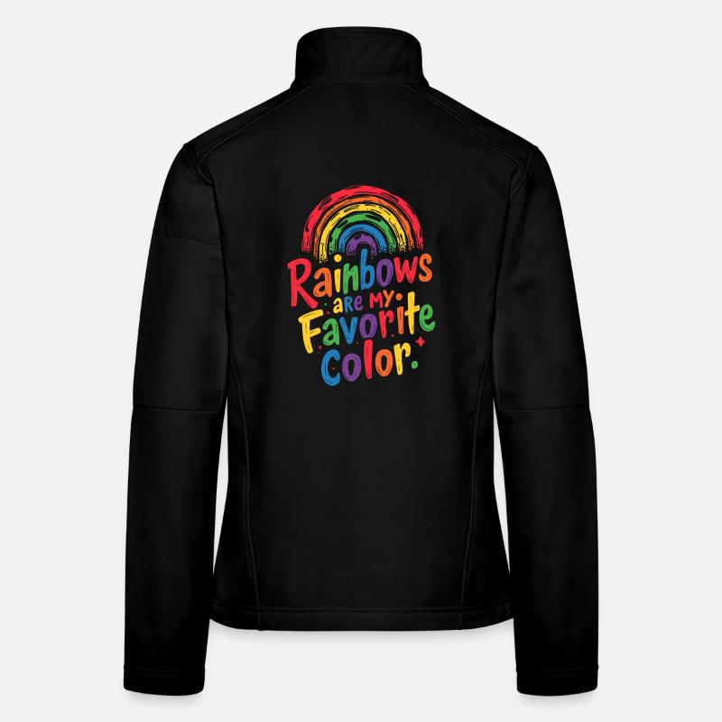 LES ARCS-EN-CIEL SONT MA COULEUR PRÉFÉRÉE Veste en tissu softshell Femme