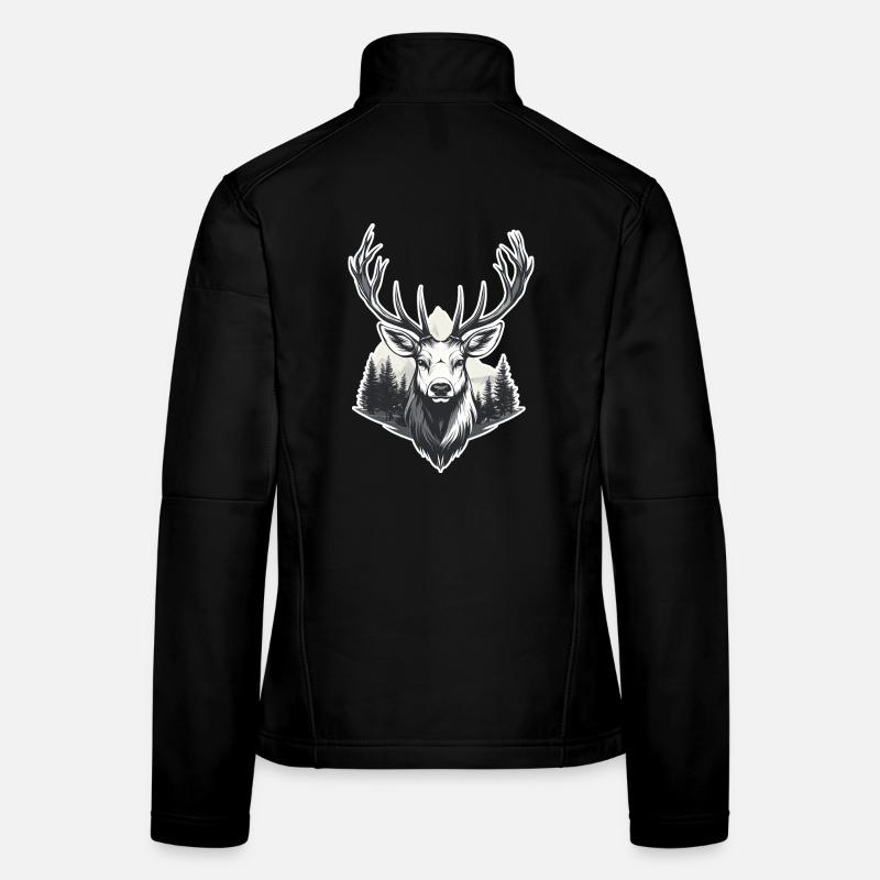Paysage forestier de Deer Head Veste en tissu softshell Femme