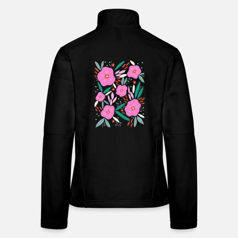 Bouquet de fleurs en rose Veste en tissu softshell Femme