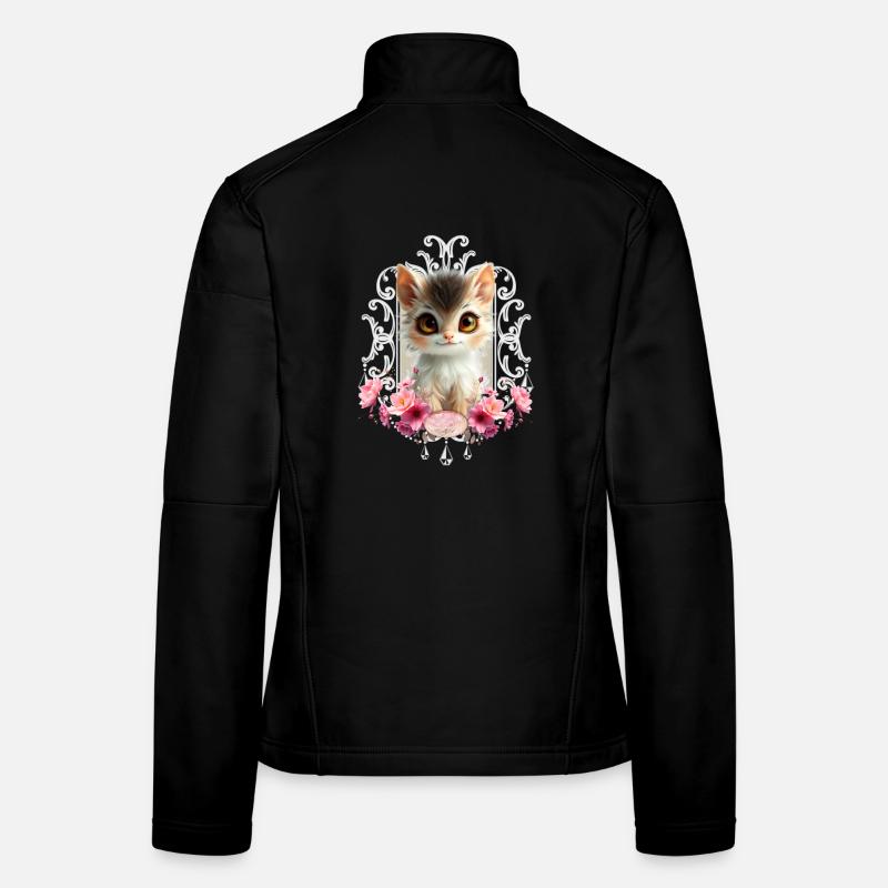 Chaton adorable et moelleux Veste en tissu softshell Femme