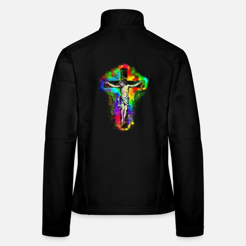 Jesus Christ Cross Women's Softshell Jacket