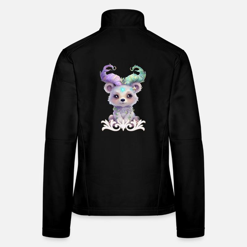 Magical bear cub in pastel glitter. Women's Softshell Jacket