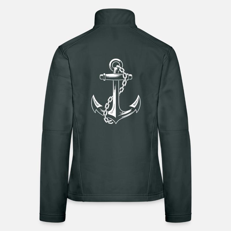 Ancre de bateau robuste avec chaîne Veste en tissu softshell Femme